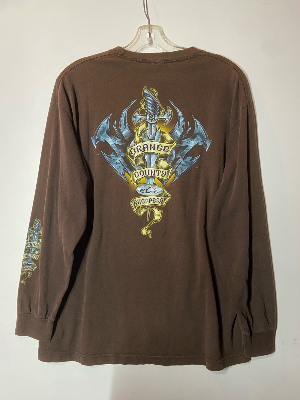 Vintage Orange County Choppers Brown Long Sleeve Graphic Tee